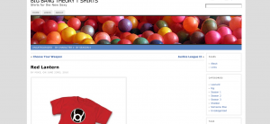 Screenshot of Big Bang Theory Tshirts Site Screenshot of Big Bang Theory Tshirts Site